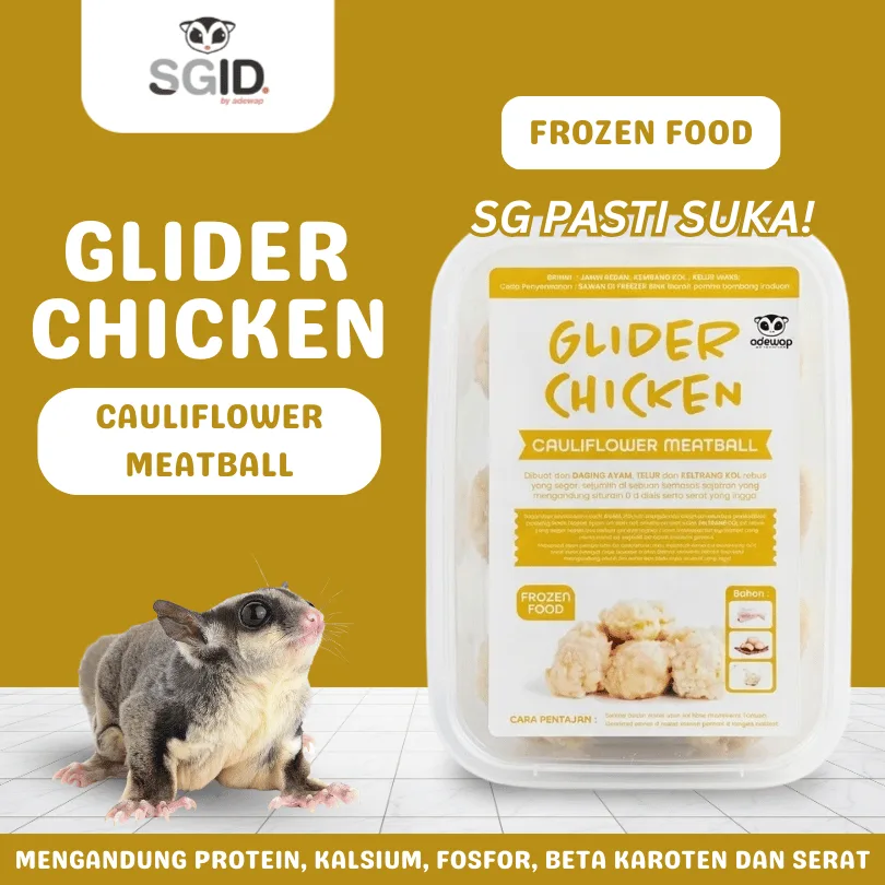 ADEWAP GLIDER Frozen Food Bunga Kol Meatball Glider Chicken For Sugar Glider