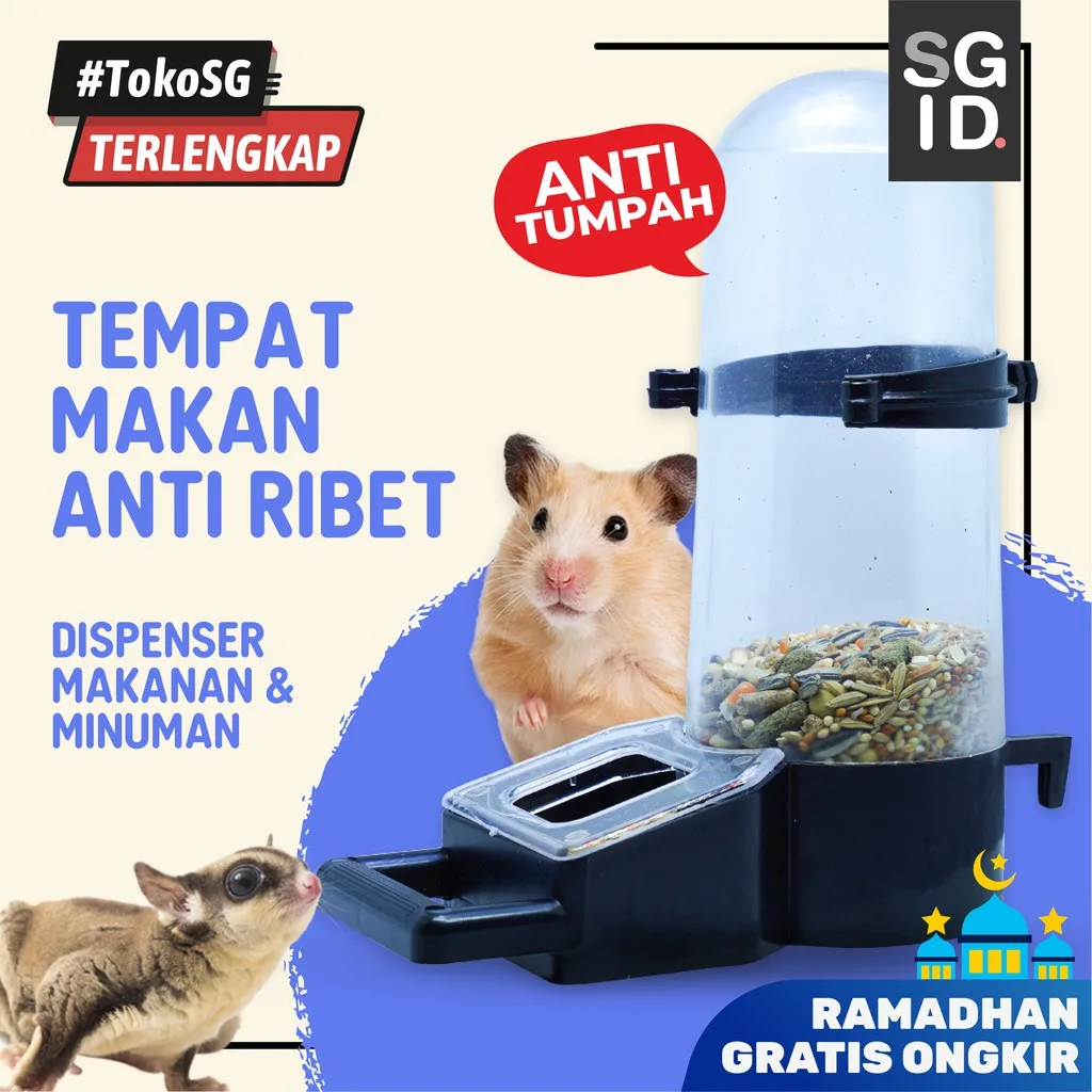 ADEWAP Dispenser Tempat Minum Makan Hewan Sugar Glider Praktis Water Dish SG Burung Tupai Hamster
