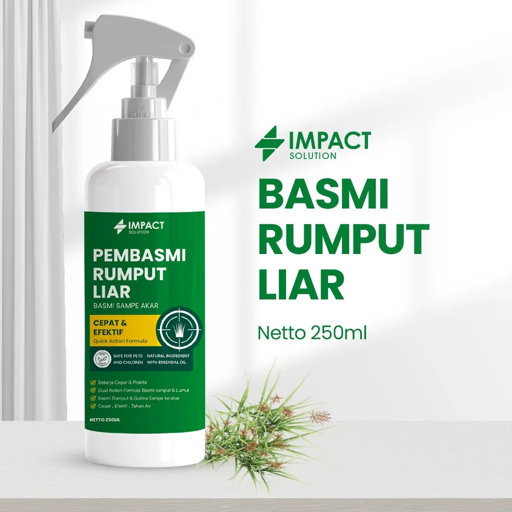 IMPACT Racun Rumput Liar 250ml Pembasmi Rumput & Gulma Herbisida Ampuh Obat Rumput Liar Cepat Kerja