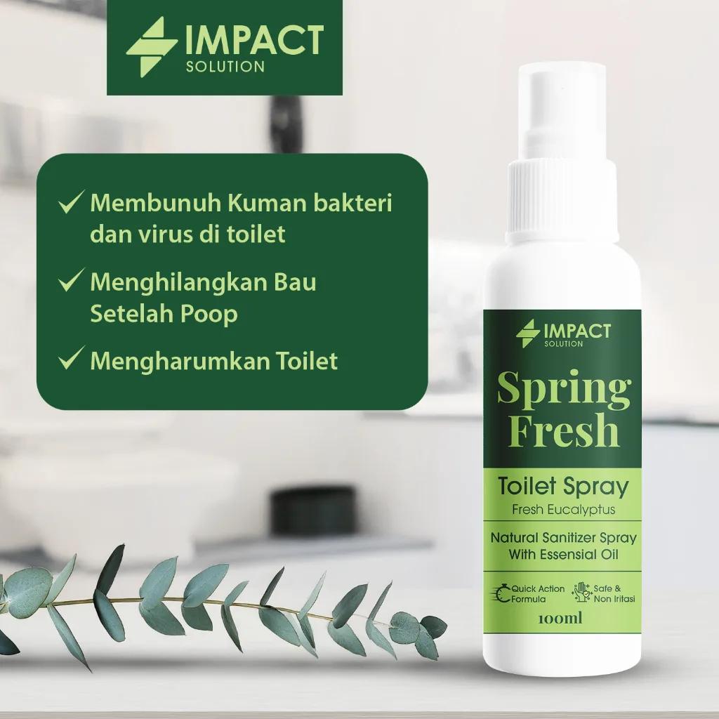 IMPACT Toilet Spray Eucalyptus 100ml Toilet Seat Sanitizer Pengharum Kamar Mandi Penghilang Bau WC