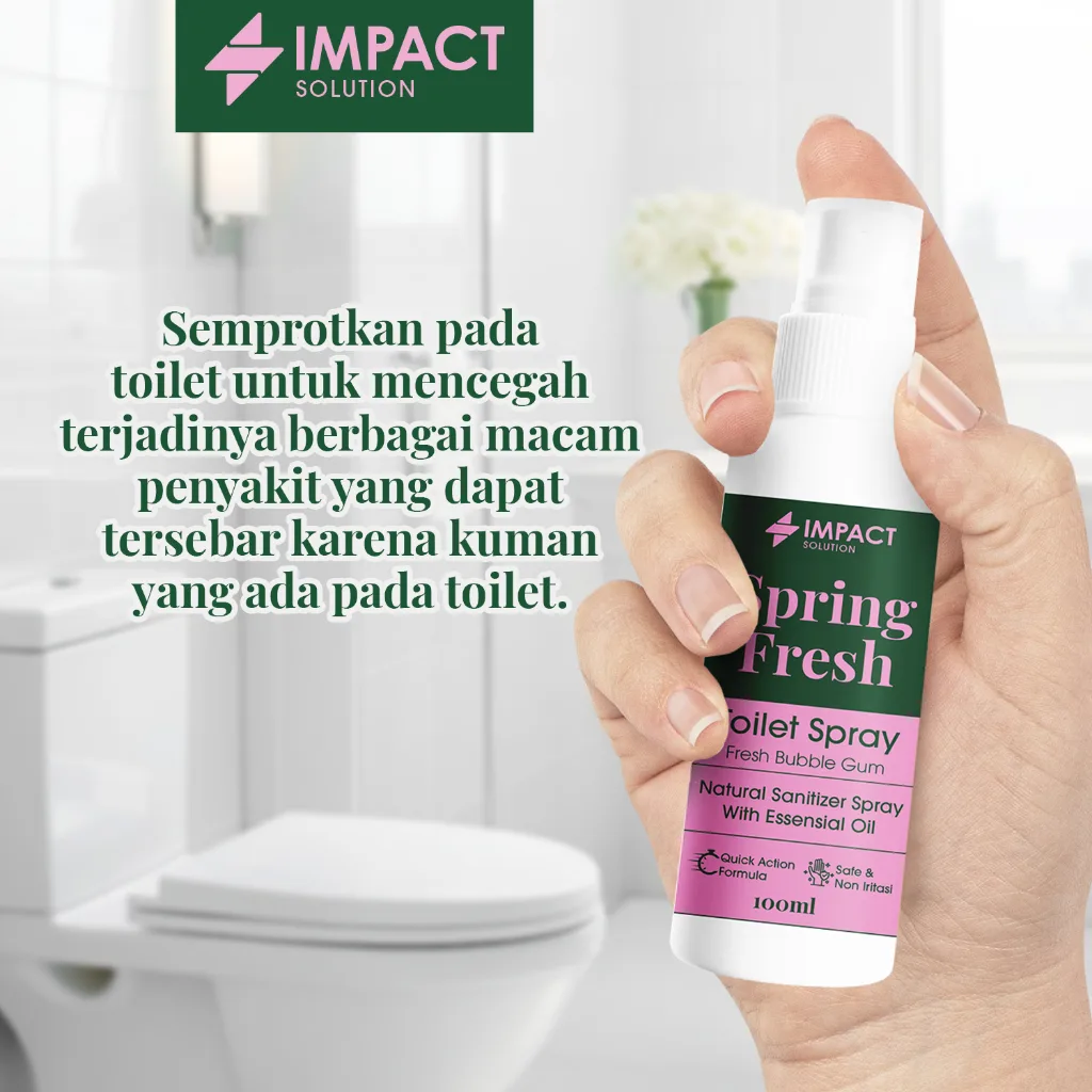 IMPACT Toilet Spray Bubble Gum 100ml Toilet Seat Sanitizer Pengharum Kamar Mandi Penghilang Bau WC
