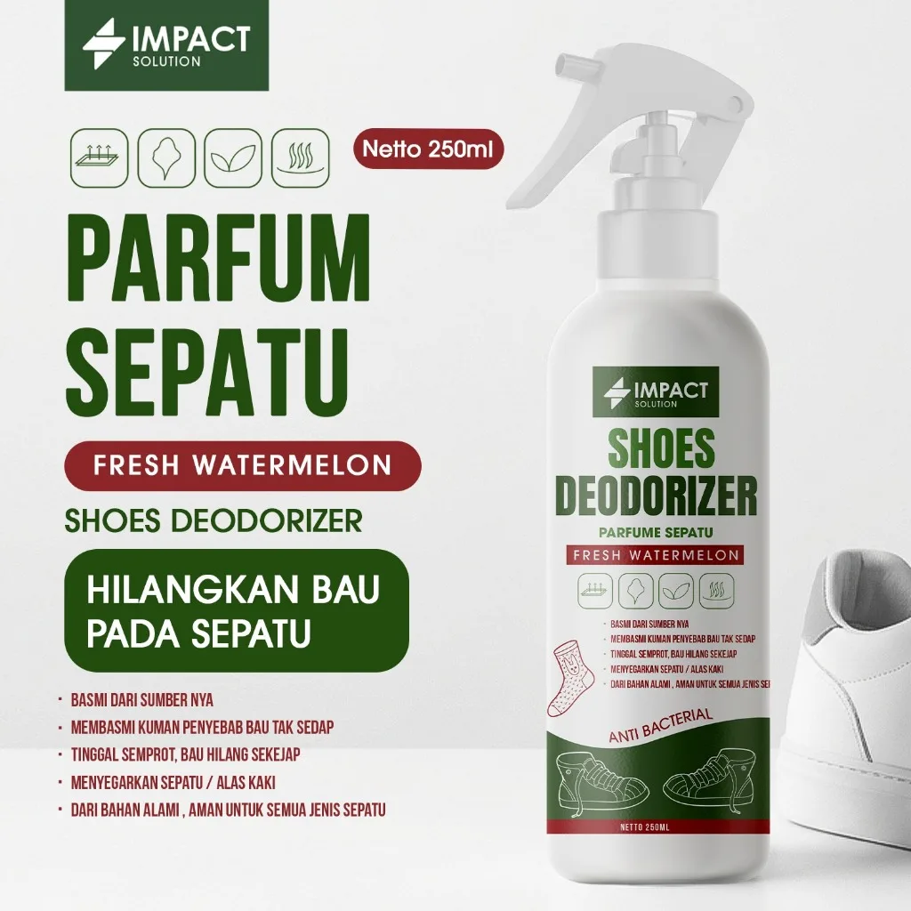 IMPACT Shoes Deodorizer Spray Anti Bau Sepatu Anti Bakteri Parfum Sepatu Fresh Watermelon 250m