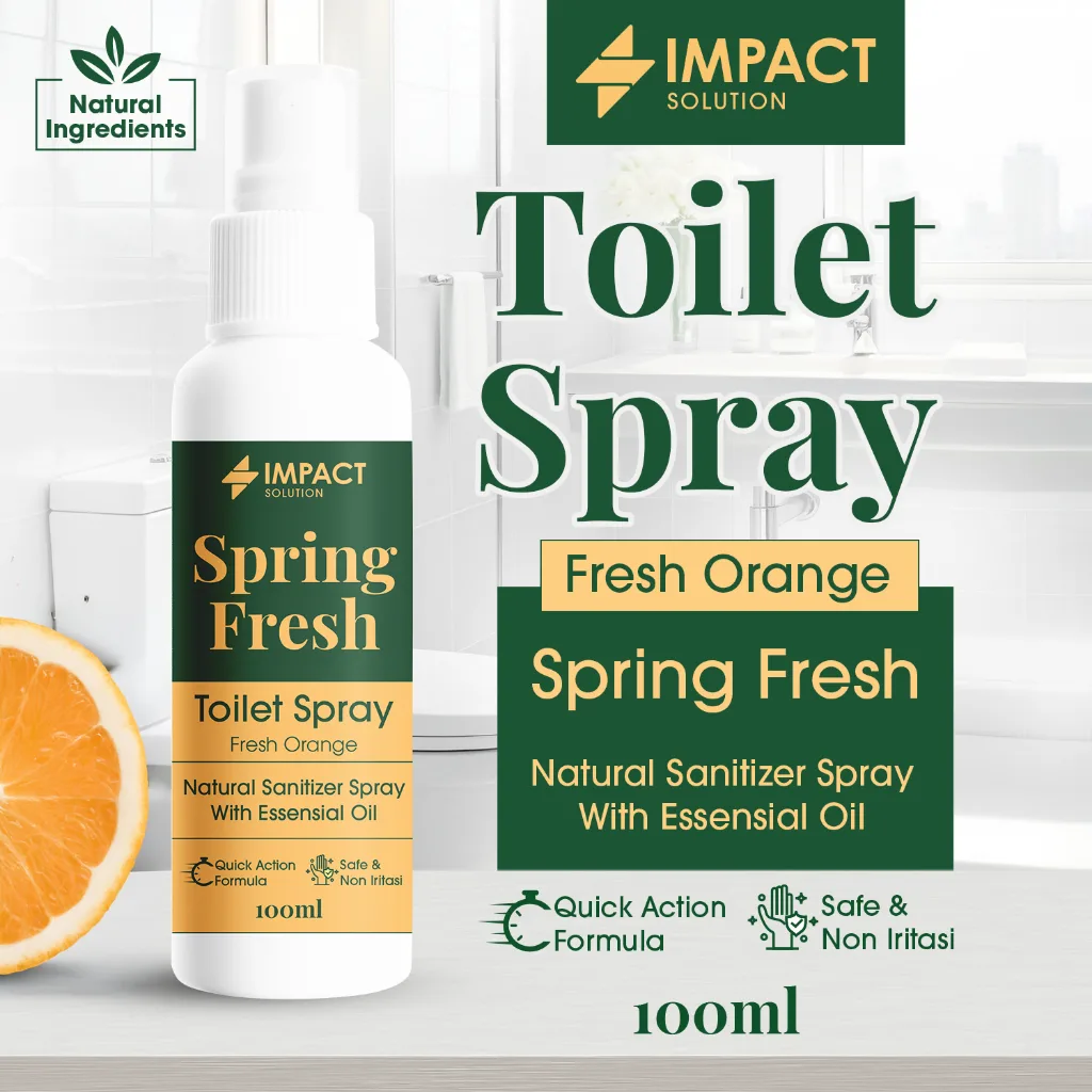 IMPACT Toilet Spray Fresh Orange 100ml Toilet Seat Sanitizer Pengharum Kamar Mandi Penghilang Bau WC