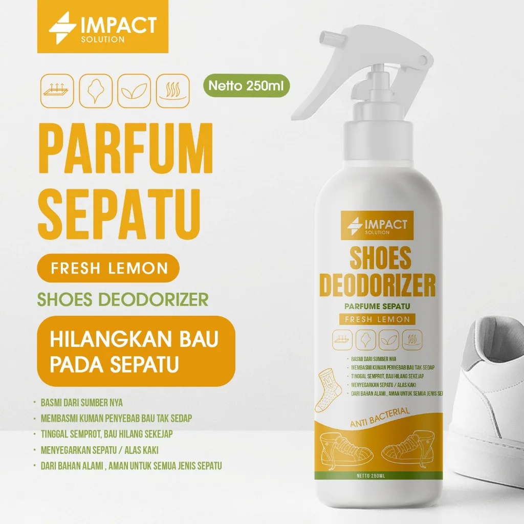 IMPACT Shoes Deodorizer Lemon Parfum Sepatu Segar Bersih Anti Bau & Apek 250ml