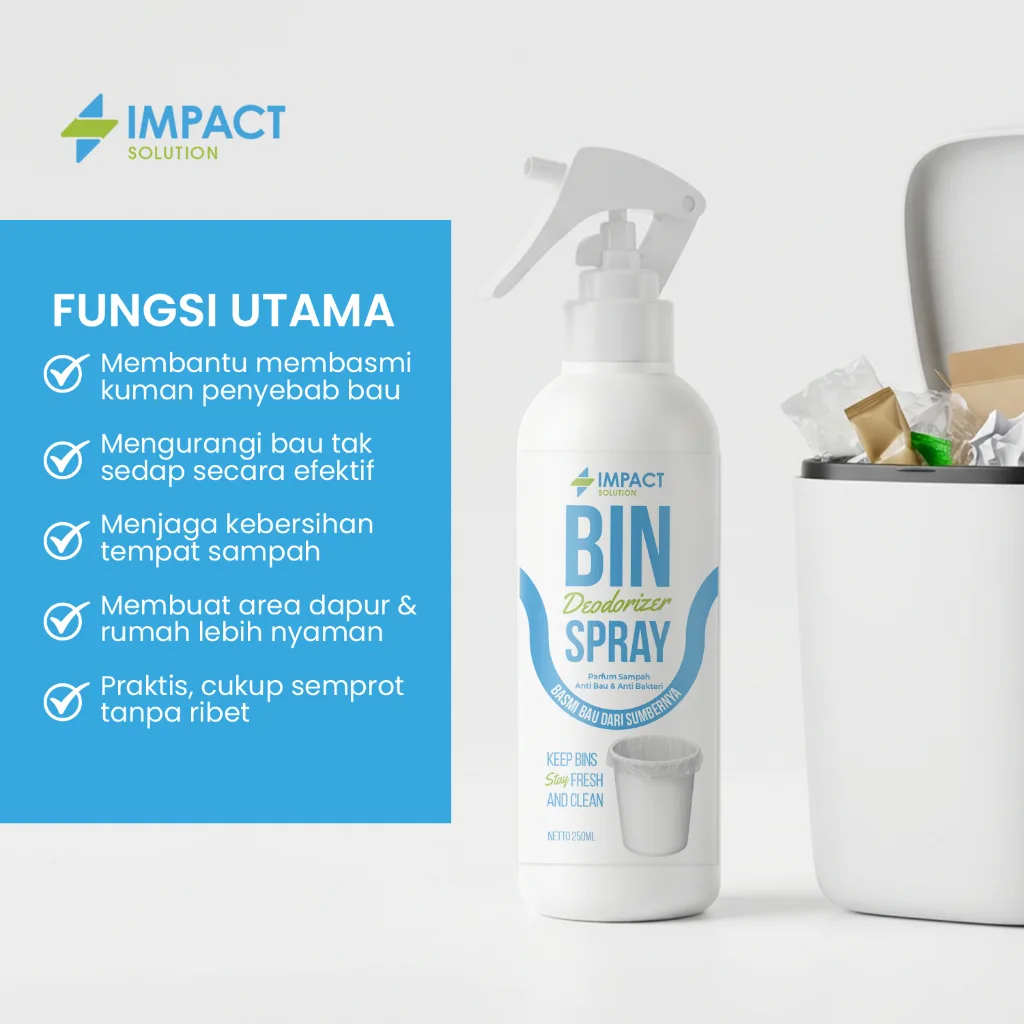 IMPACT Bin Deodorizer Spray 250ml Parfum Tempat Sampah Anti Bau & Anti Bakteri Penghilang Bau