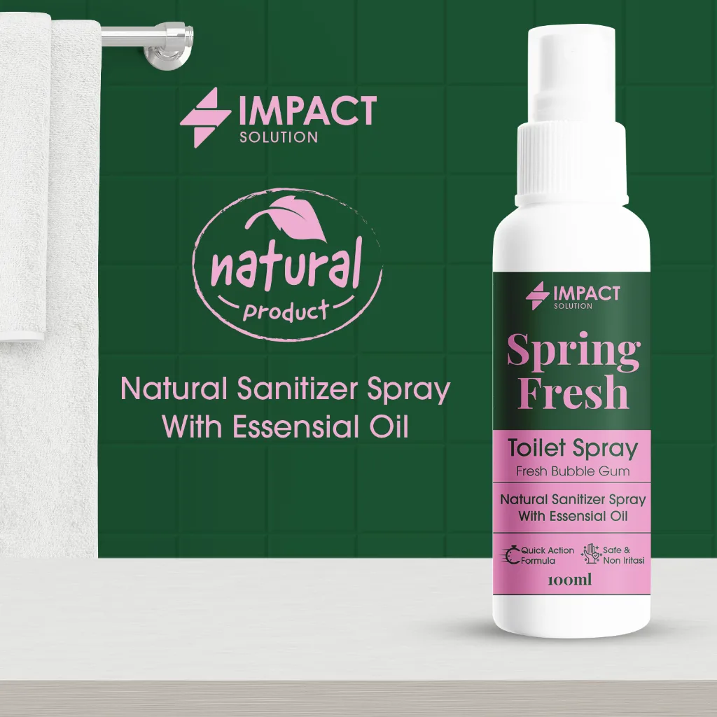 IMPACT Toilet Spray Bubble Gum 100ml Toilet Seat Sanitizer Pengharum Kamar Mandi Penghilang Bau WC