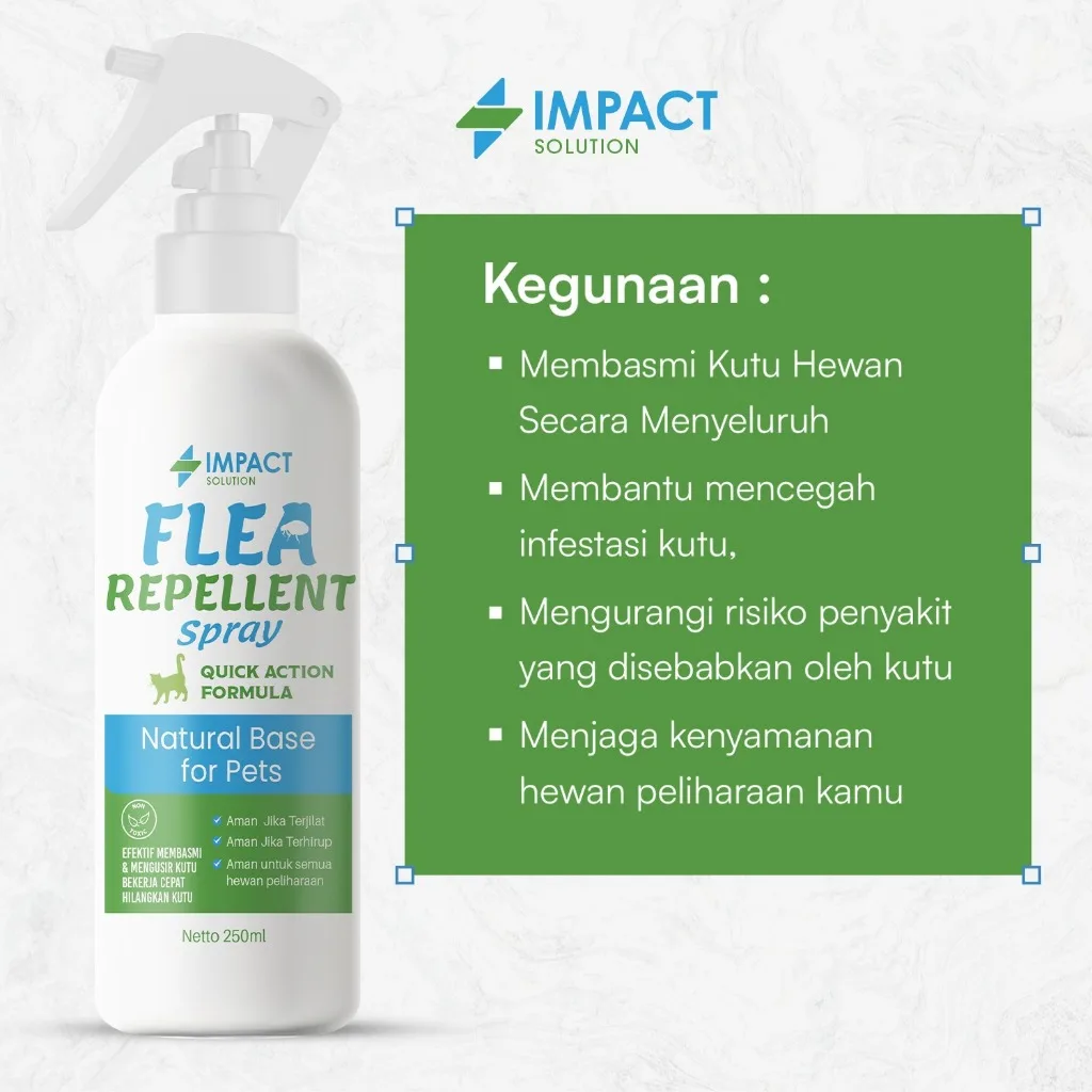 IMPACT Obat Kutu Kucing & Anjing Flea Repellent 250ml | Spray Anti Kutu Penghilang Kutu Hewan Cepat Ampuh Aman
