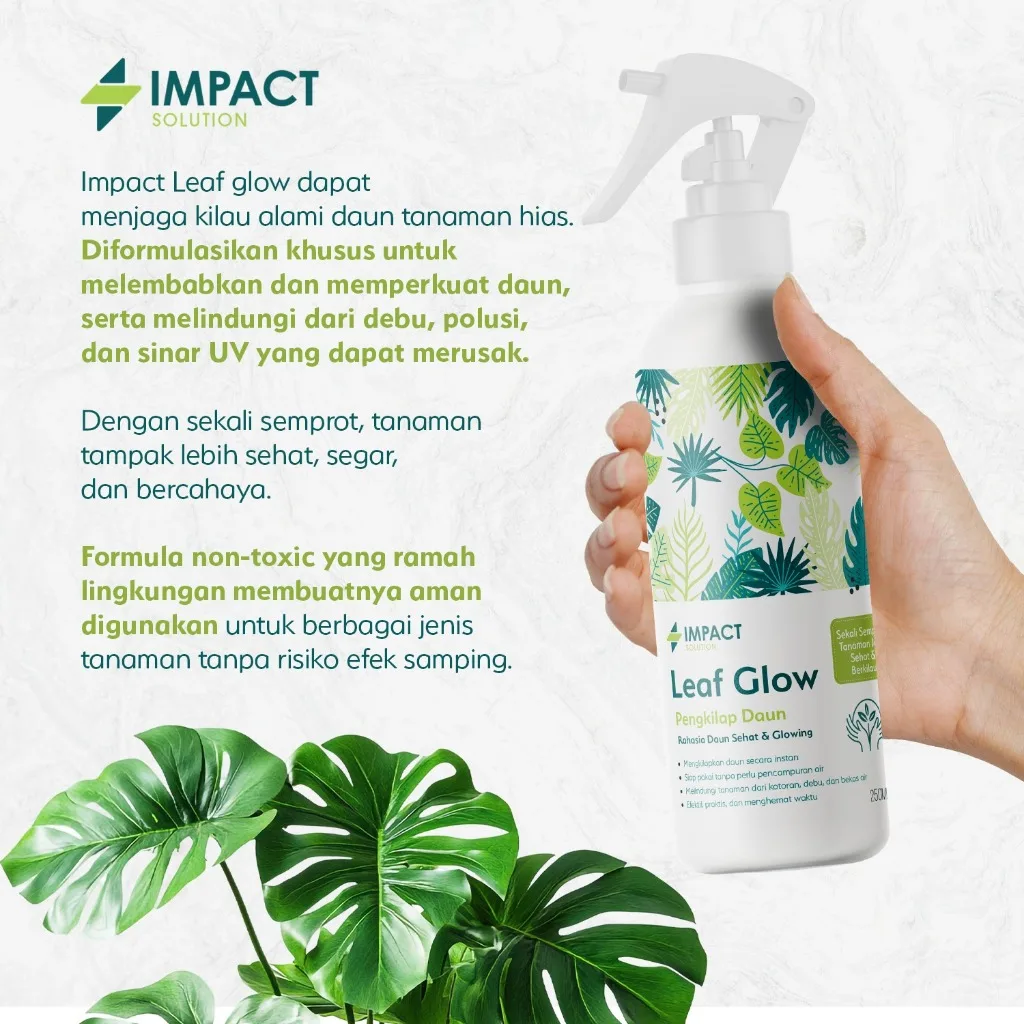 IMPACT Pengkilap Daun Tanaman Hias 250ml | Pembersih Daun Leaf Shine Spray Pengkilap Daun Mengkilap