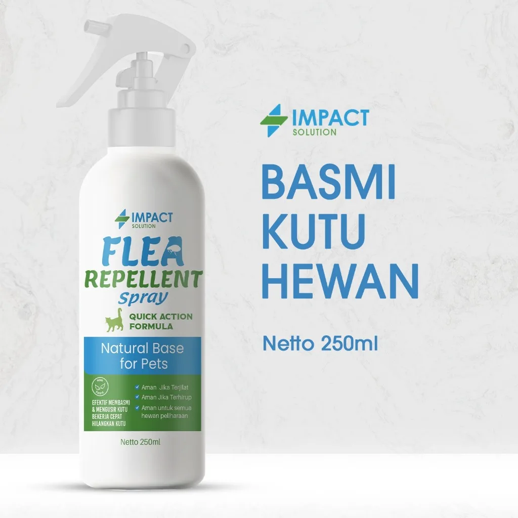 IMPACT Obat Kutu Kucing & Anjing Flea Repellent 250ml | Spray Anti Kutu Penghilang Kutu Hewan Cepat Ampuh Aman