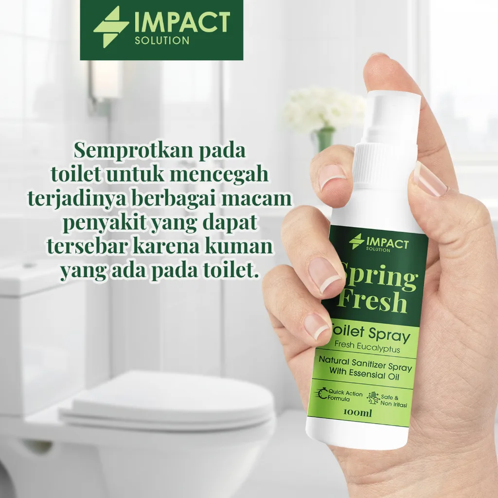 IMPACT Toilet Spray Eucalyptus 100ml Toilet Seat Sanitizer Pengharum Kamar Mandi Penghilang Bau WC
