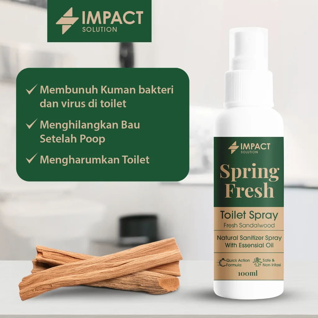 IMPACT Toilet Spray Sendalwood 100ml Toilet Seat Sanitizer Pengharum Kamar Mandi Penghilang Bau WC
