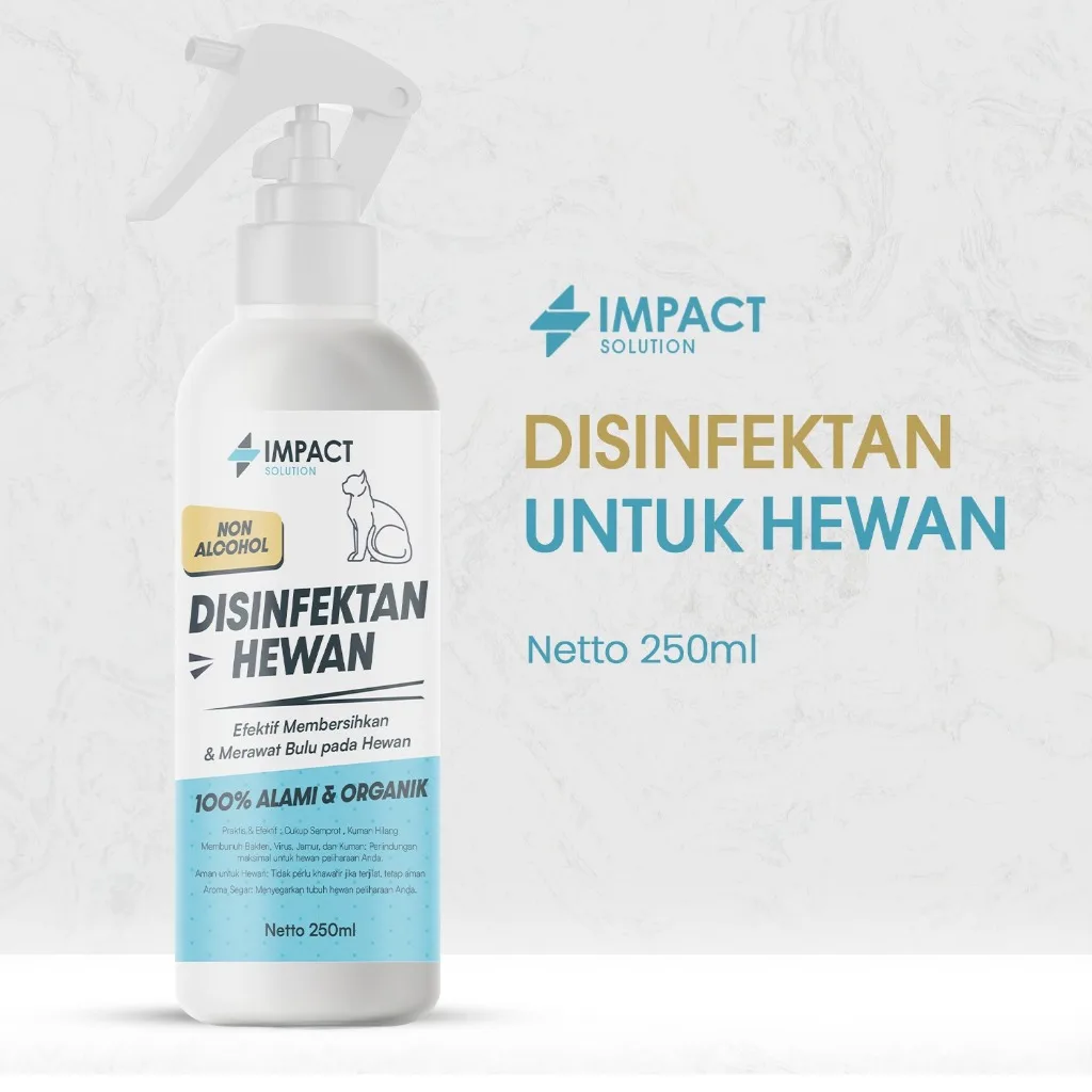IMPACT Disinfektan Hewan Non-Alkohol 250ml | Disinfectant Aman untuk Kucing Anjing Anti Kuman & Bau