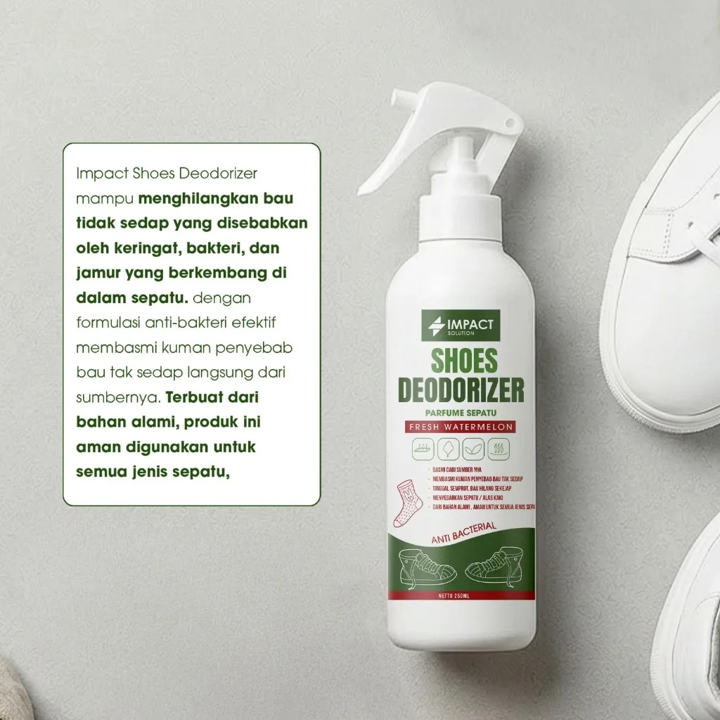 IMPACT Shoes Deodorizer Spray Anti Bau Sepatu Anti Bakteri Parfum Sepatu Fresh Watermelon 250m