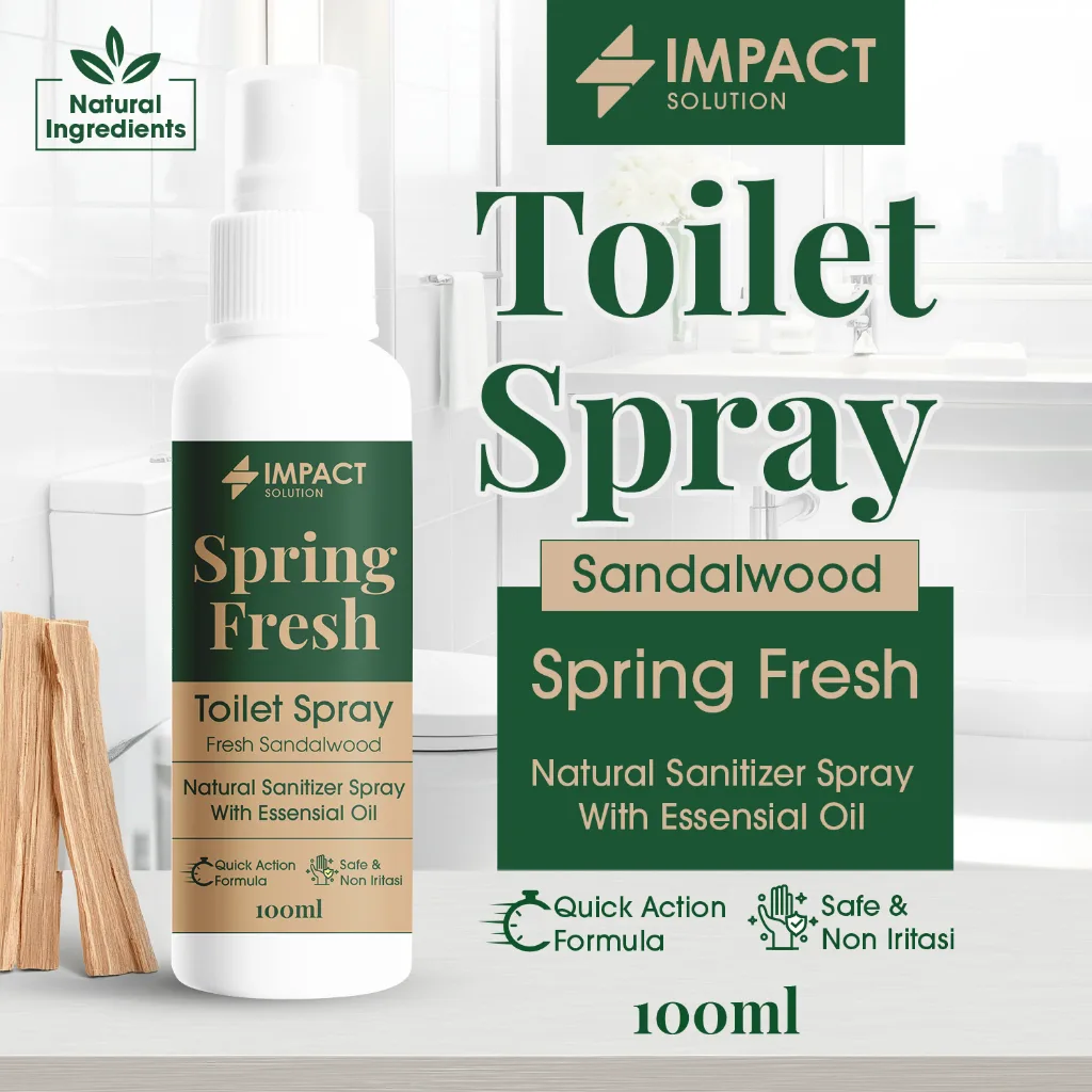 IMPACT Toilet Spray Sendalwood 100ml Toilet Seat Sanitizer Pengharum Kamar Mandi Penghilang Bau WC
