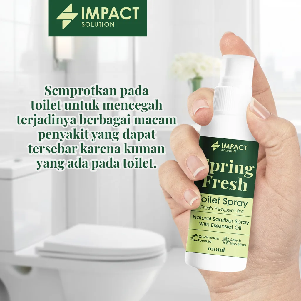 IMPACT Toilet Spray Peppermint 100ml Toilet Seat Sanitizer Pengharum Kamar Mandi Penghilang Bau WC