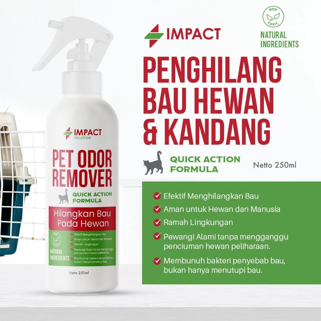 IMPACT Pet Odor Remover Penghilang Bau Kotoran Kucing 250ml | Spray Anti Bau Pesing Kucing Ampuh