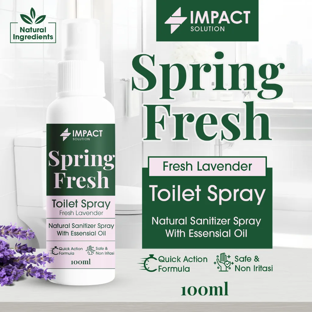 IMPACT Toilet Spray Lavender 100ml Toilet Seat Sanitizer Pengharum Kamar Mandi Penghilang Bau WC