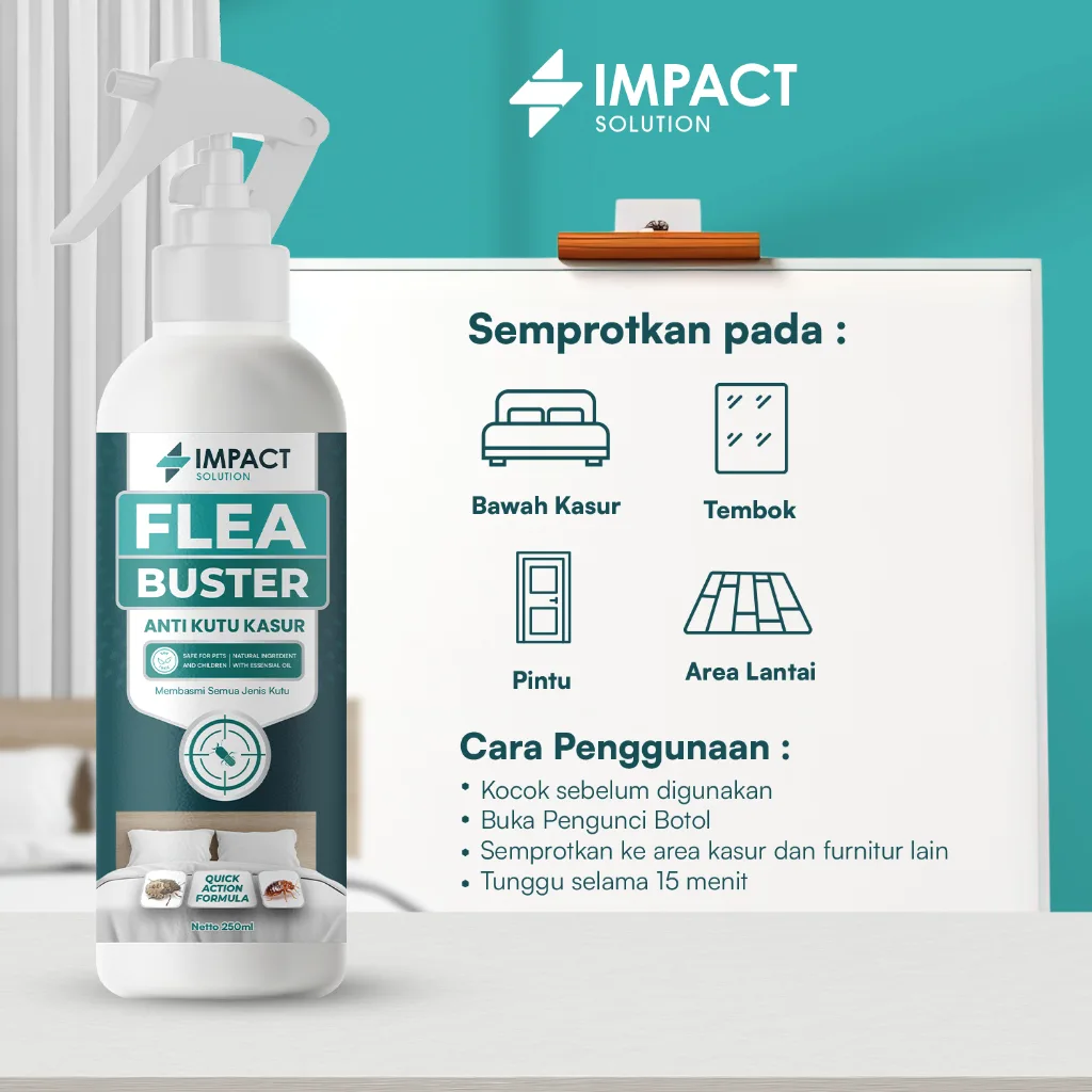 IMPACT Pembasmi Kutu Kasur 250ml | Spray Anti Tungau & Bakteri Penghilang Kutu Kasur Alami Ampuh