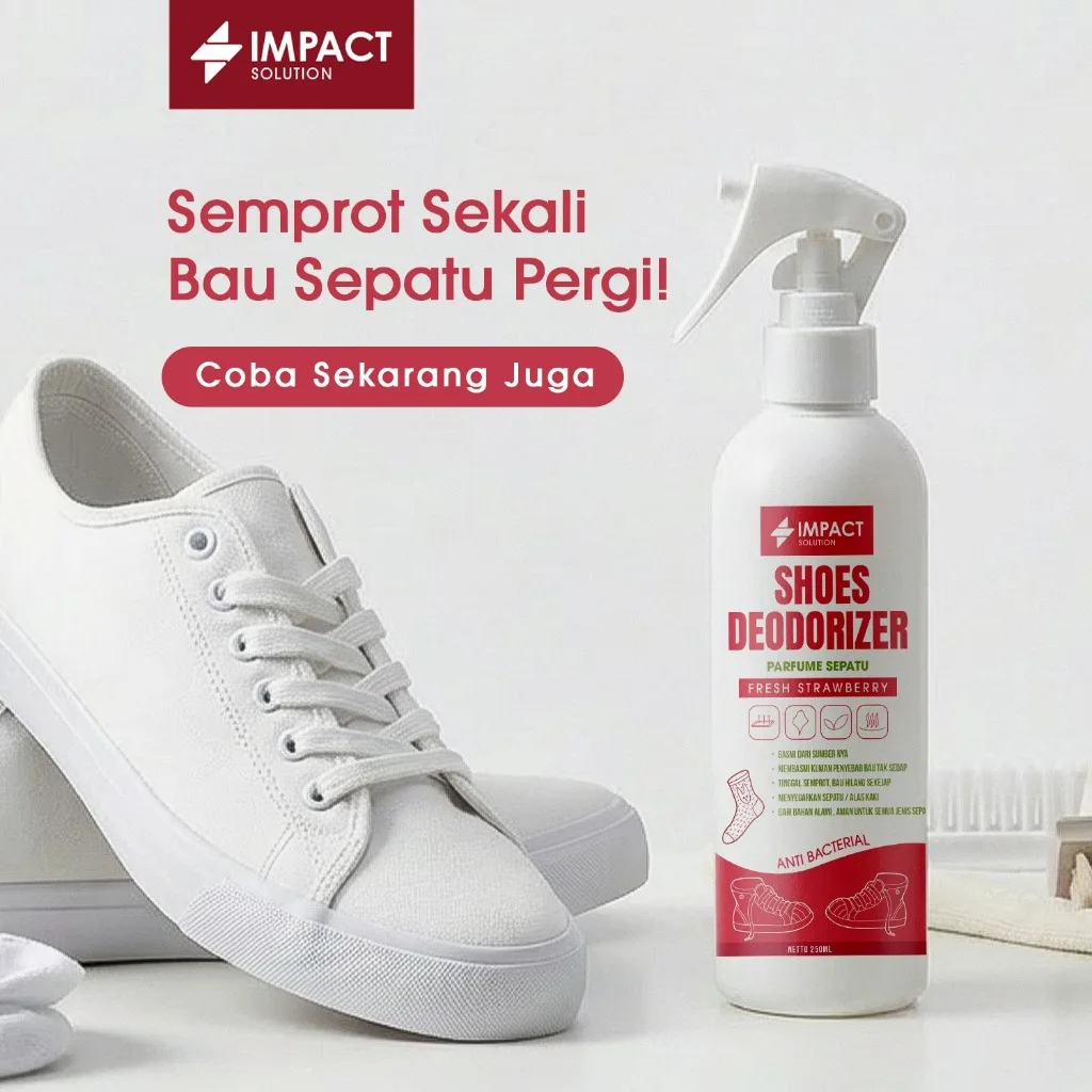 IMPACT Shoes Deodorizer Strawberry Penghilang Bau Sepatu Anti Bakteri Wangi Tahan Lama 250ml