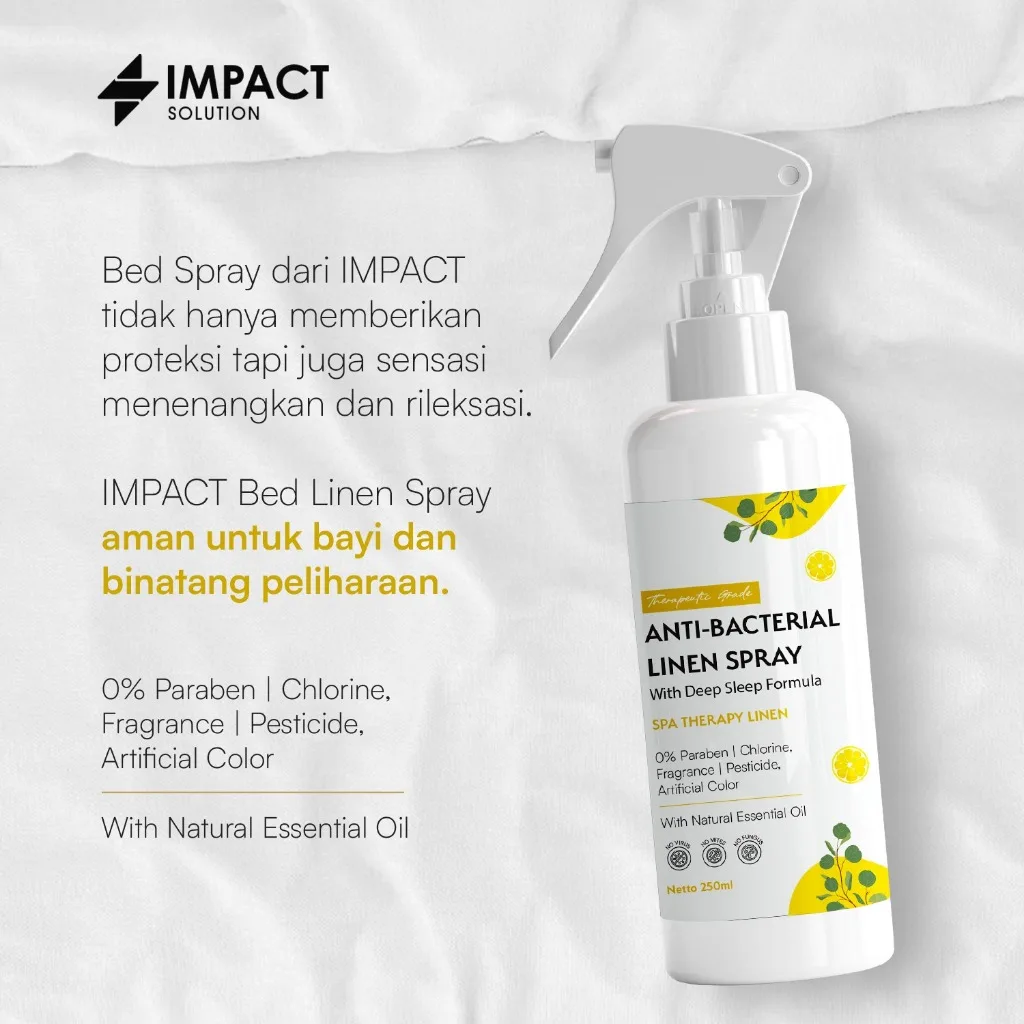 IMPACT Anti-Bacterial Linen Spray 250ml | Pengharum Sprei Anti Tungau & Kuman | Deep Sleep