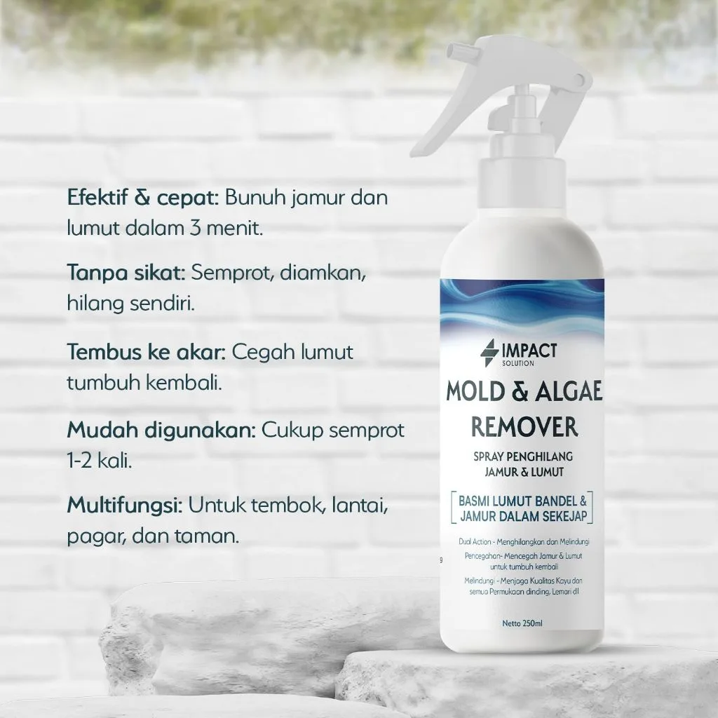 IMPACT Obat Lumut Lantai 250ml | Pembersih Keramik Kamar Mandi Penghilang Lumut & Noda Ampuh Anti Licin