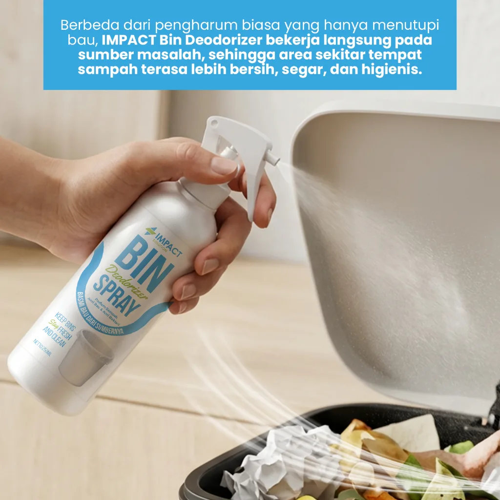 IMPACT Bin Deodorizer Spray 250ml Parfum Tempat Sampah Anti Bau & Anti Bakteri Penghilang Bau