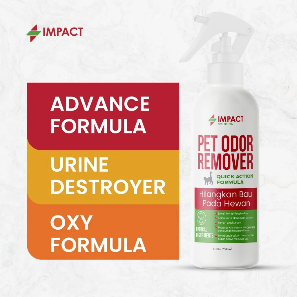 IMPACT Pet Odor Remover Penghilang Bau Kotoran Kucing 250ml | Spray Anti Bau Pesing Kucing Ampuh