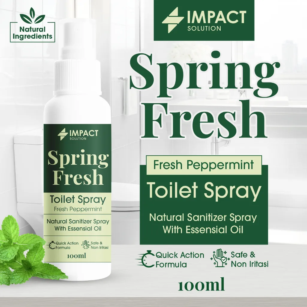 IMPACT Toilet Spray Peppermint 100ml Toilet Seat Sanitizer Pengharum Kamar Mandi Penghilang Bau WC