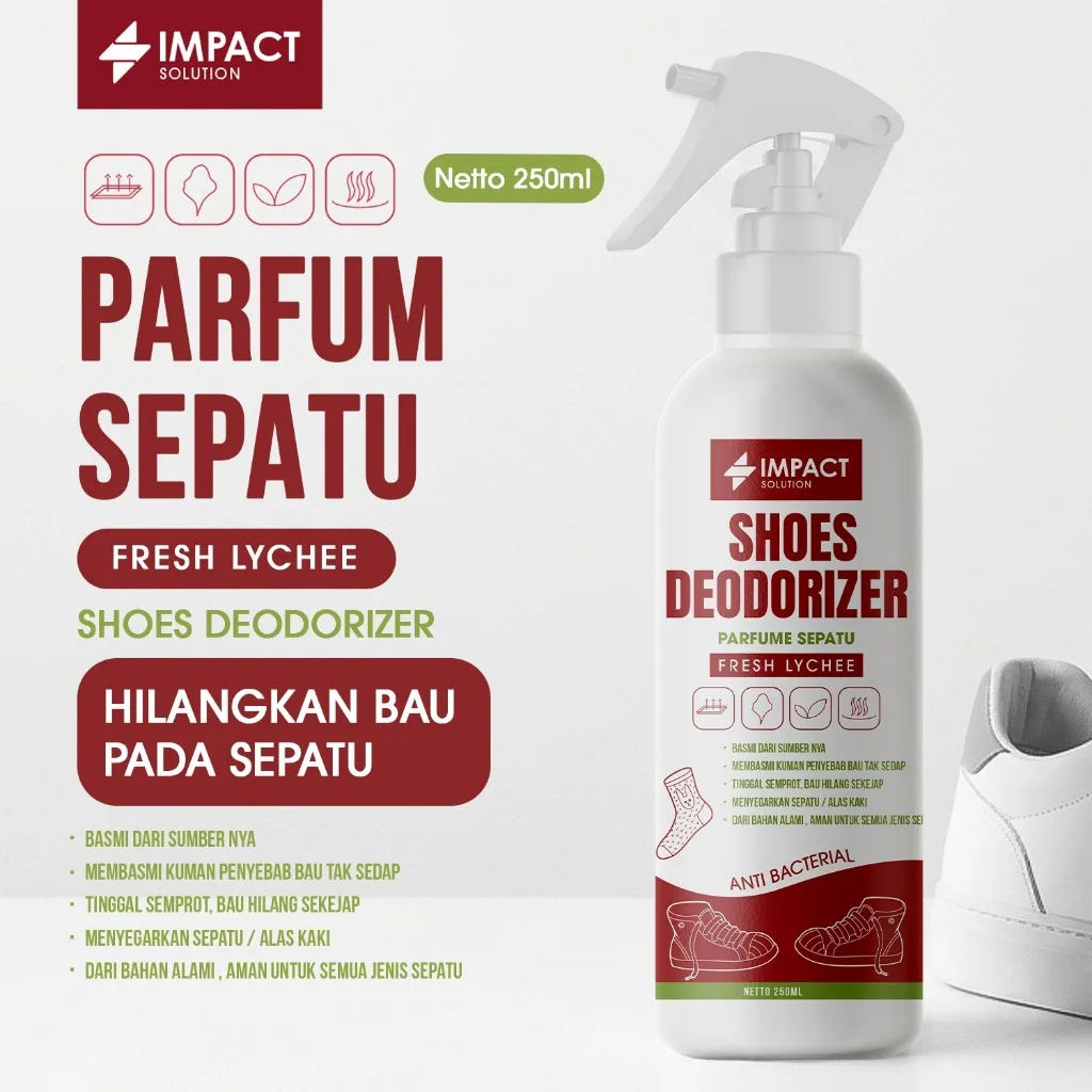 IMPACT Shoes Deodorizer Fresh Lychee Penghilang Bau Sepatu Aroma Lembut Anti Bakteri 250ml