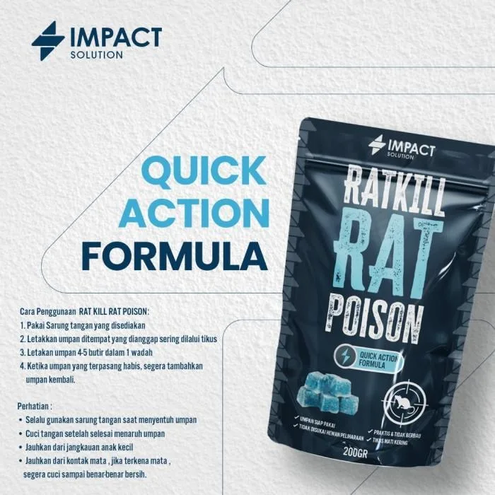 IMPACT Rat Killer Racun Tikus Paling Ampuh Mati Kering Obat Pembasmi Tikus 200gr