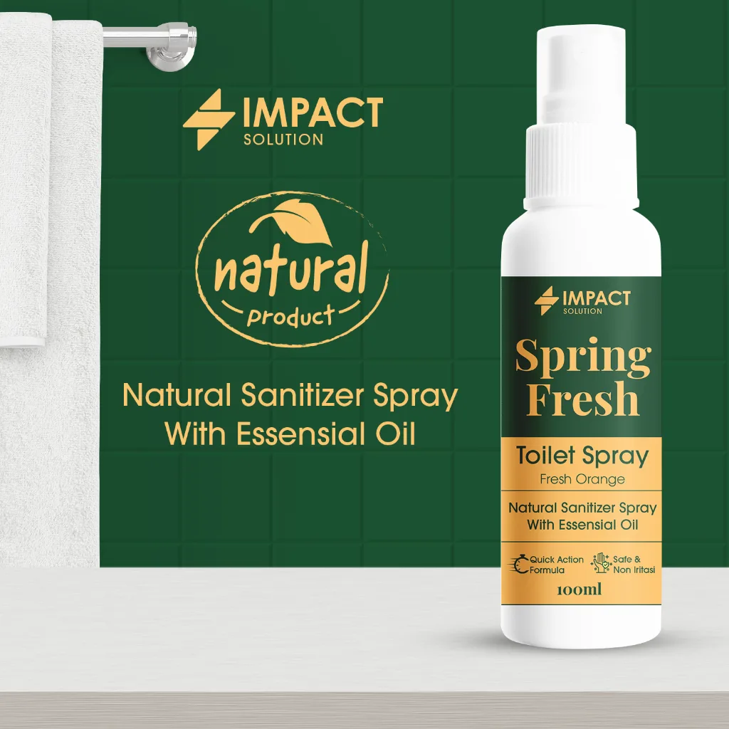 IMPACT Toilet Spray Fresh Orange 100ml Toilet Seat Sanitizer Pengharum Kamar Mandi Penghilang Bau WC
