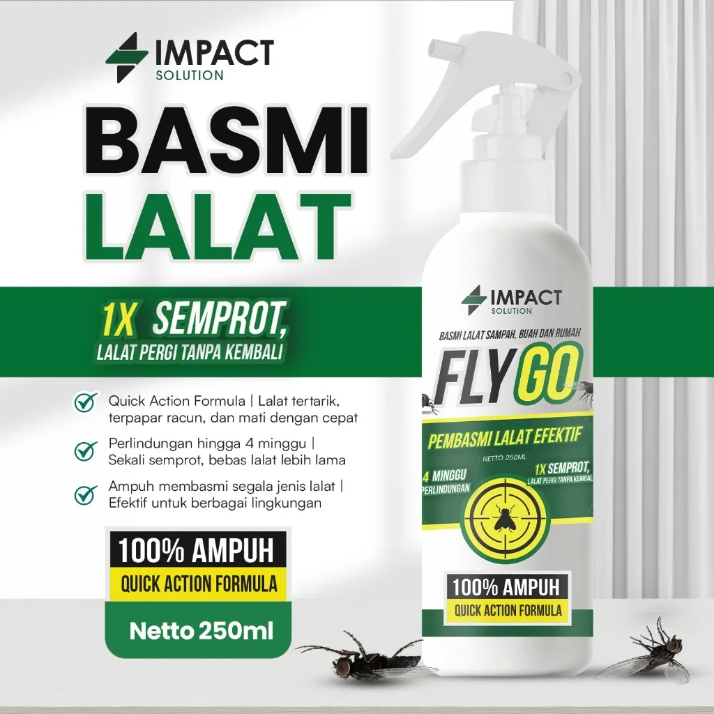 IMPACT Racun Anti Lalat Obat Pengusir Pembasmi Pembunuh Dirumah Pembunuh Spray Fly Go 250ml