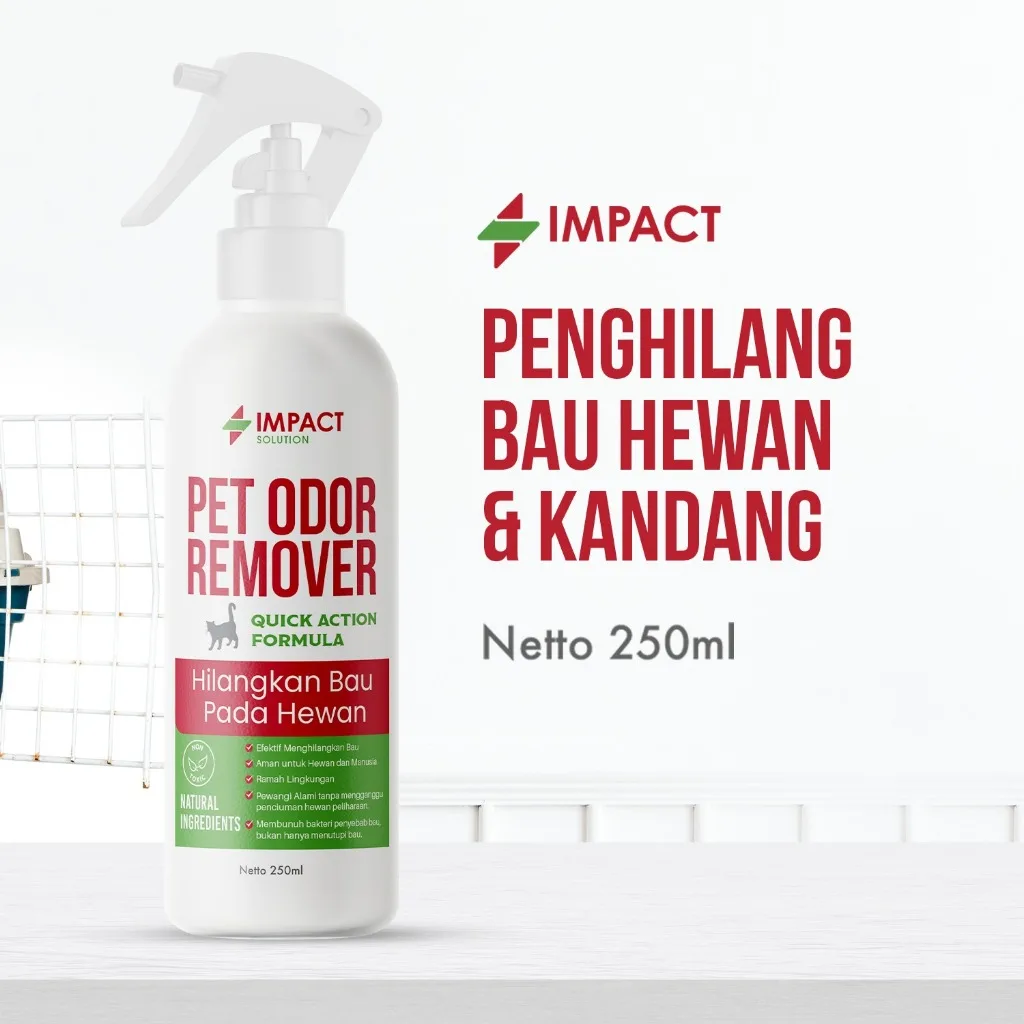IMPACT Pet Odor Remover Penghilang Bau Kotoran Kucing 250ml | Spray Anti Bau Pesing Kucing Ampuh