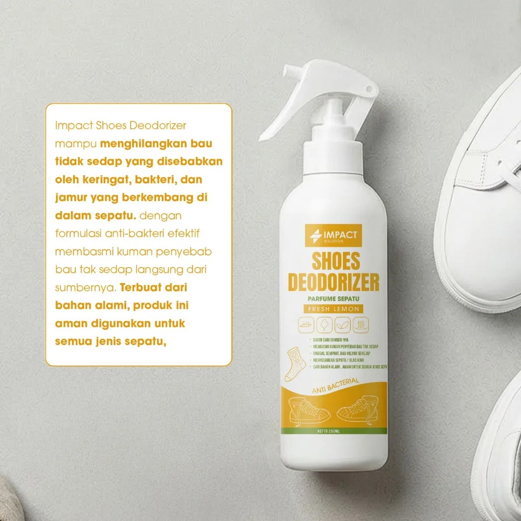 IMPACT Shoes Deodorizer Lemon Parfum Sepatu Segar Bersih Anti Bau & Apek 250ml