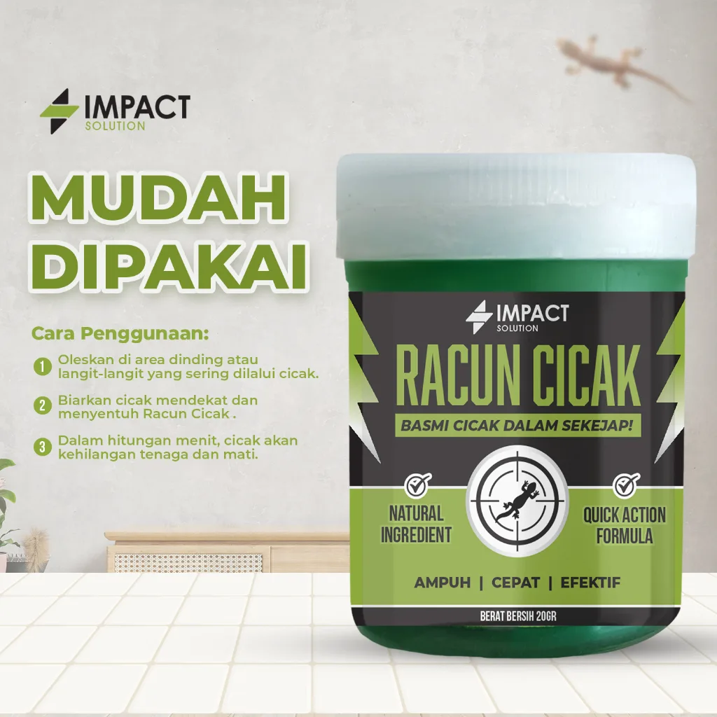 IMPACT Racun Cicak Paling Ampuh Racun Tokek Cecak Gel Herbal Original Langsung Mati Netto 20gr