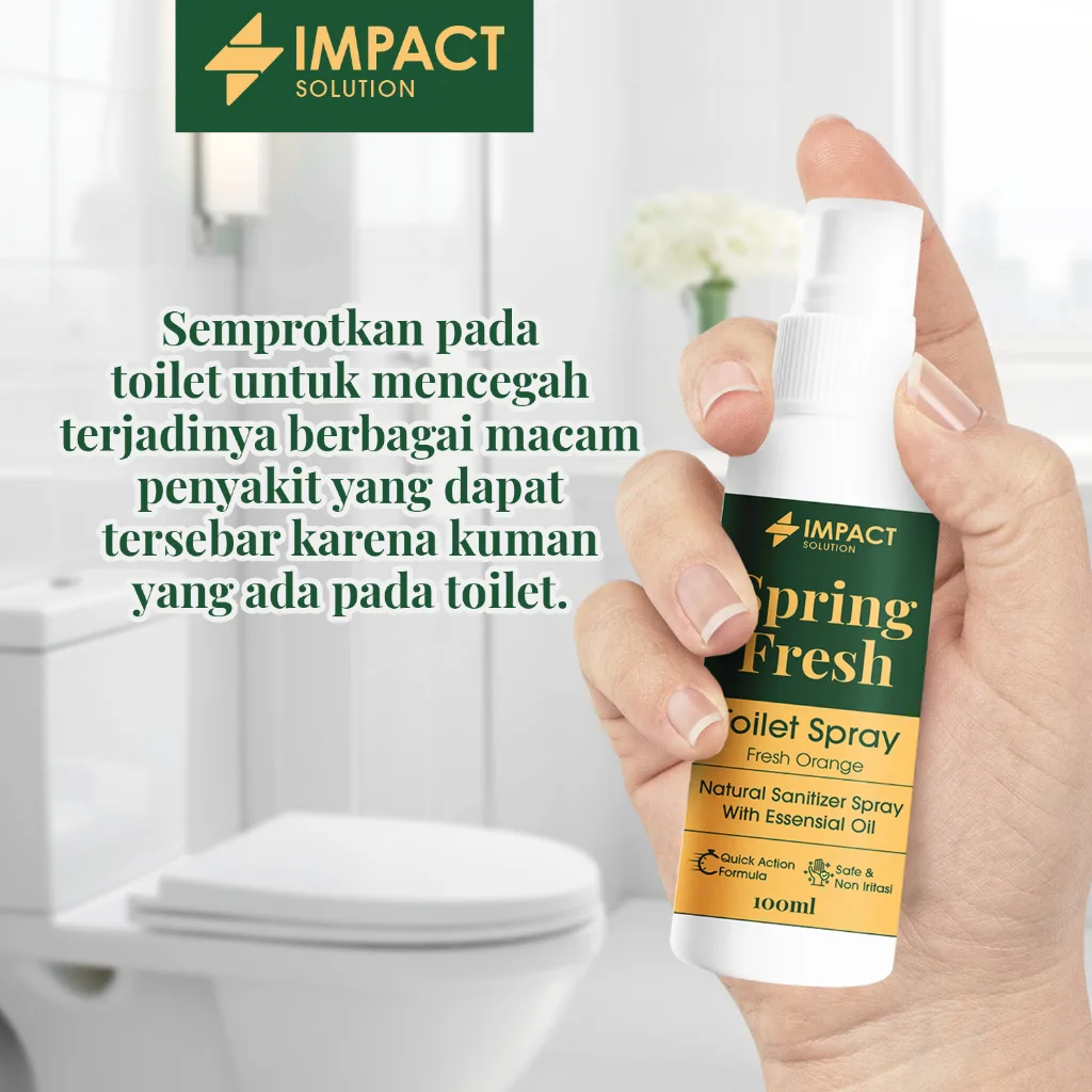 IMPACT Toilet Spray Fresh Orange 100ml Toilet Seat Sanitizer Pengharum Kamar Mandi Penghilang Bau WC