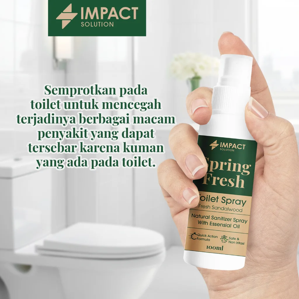 IMPACT Toilet Spray Sendalwood 100ml Toilet Seat Sanitizer Pengharum Kamar Mandi Penghilang Bau WC