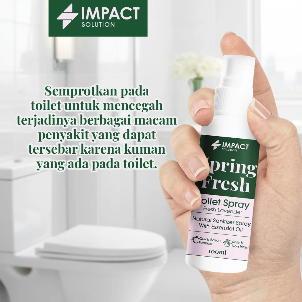 IMPACT Toilet Spray Lavender 100ml Toilet Seat Sanitizer Pengharum Kamar Mandi Penghilang Bau WC