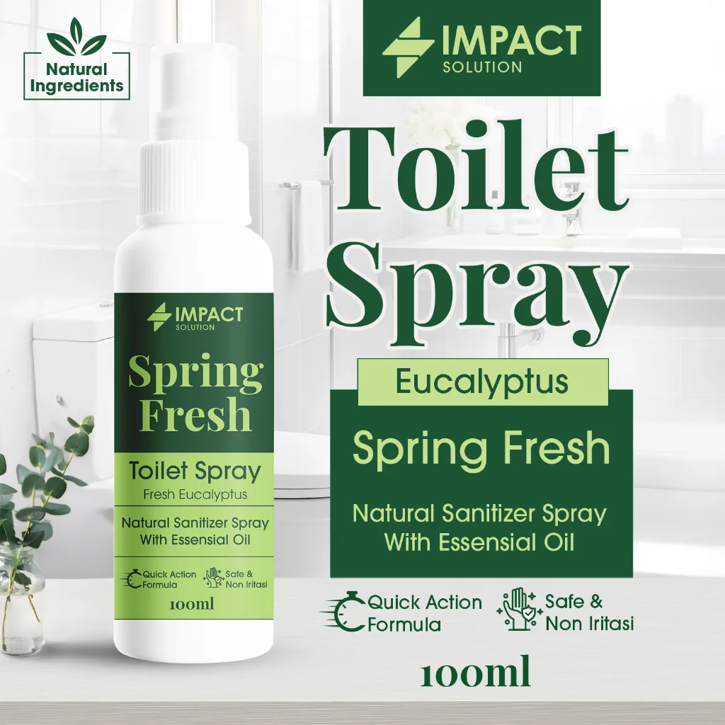 IMPACT Toilet Spray Eucalyptus 100ml Toilet Seat Sanitizer Pengharum Kamar Mandi Penghilang Bau WC
