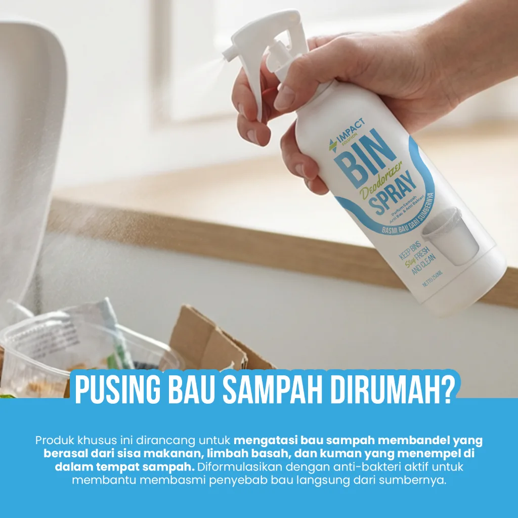 IMPACT Bin Deodorizer Spray 250ml Parfum Tempat Sampah Anti Bau & Anti Bakteri Penghilang Bau