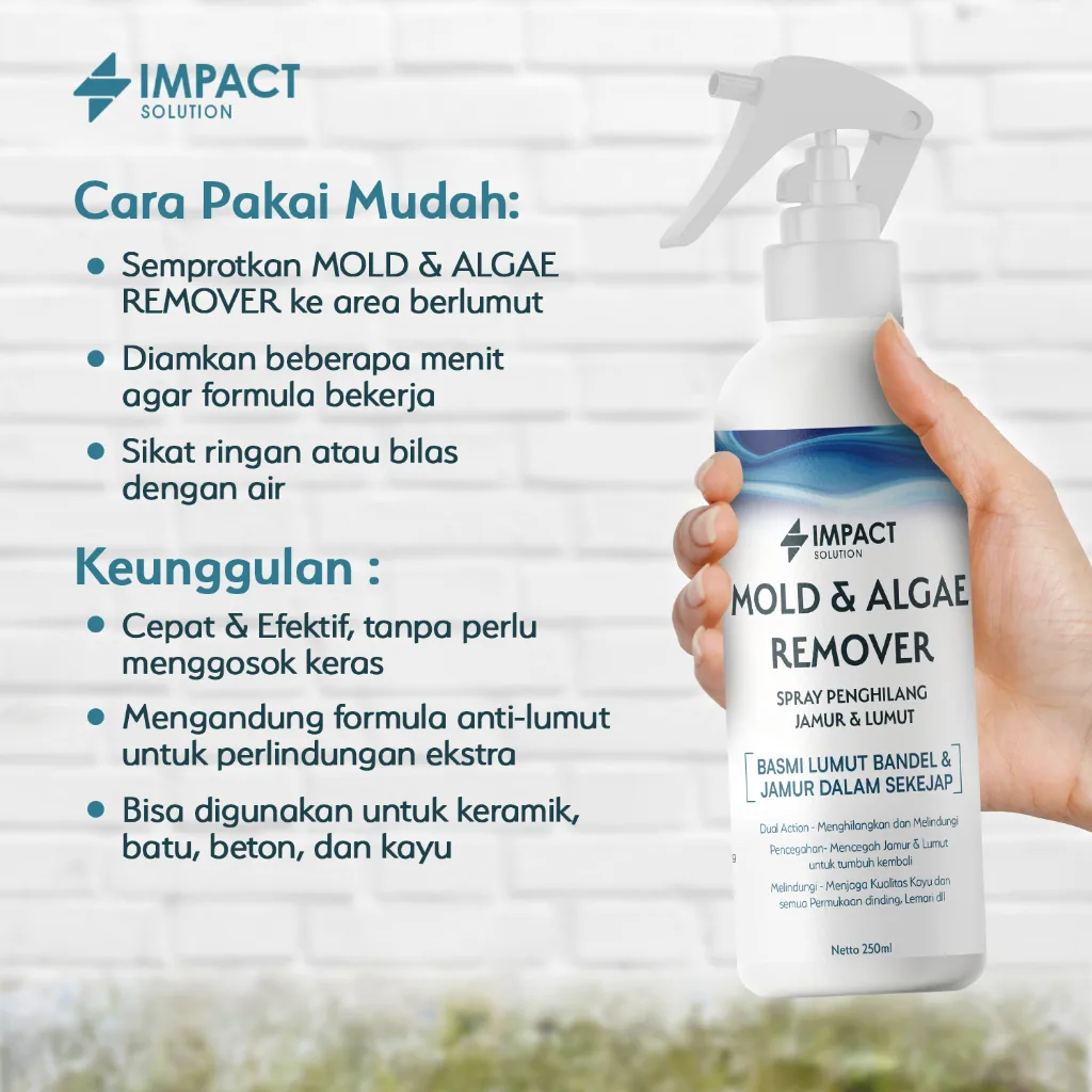 IMPACT Obat Lumut Lantai 250ml | Pembersih Keramik Kamar Mandi Penghilang Lumut & Noda Ampuh Anti Licin