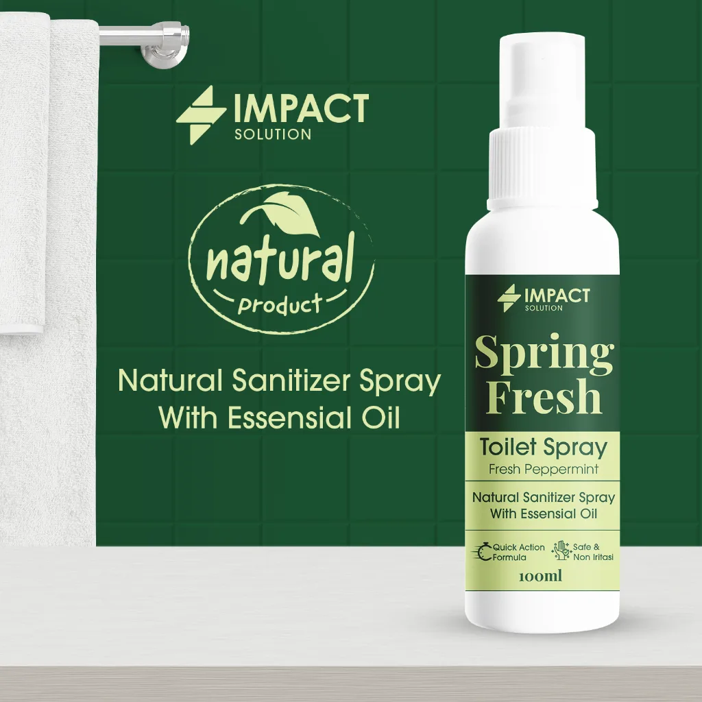 IMPACT Toilet Spray Peppermint 100ml Toilet Seat Sanitizer Pengharum Kamar Mandi Penghilang Bau WC