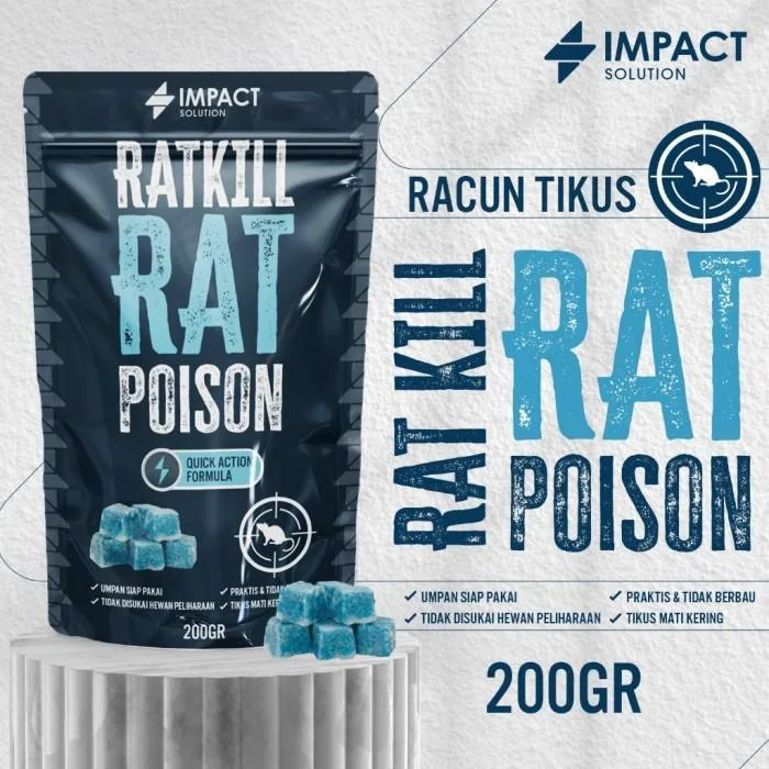IMPACT Rat Killer Racun Tikus Paling Ampuh Mati Kering Obat Pembasmi Tikus 200gr