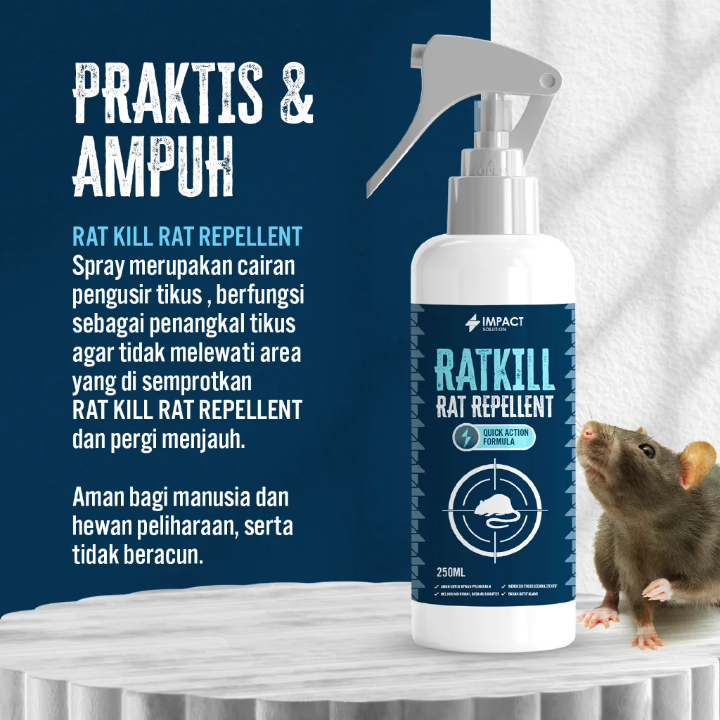 IMPACT Pengusir Tikus 250ml | Rat Repellent Semprotan Anti Tikus Ampuh Penghalau Tikus Rumah