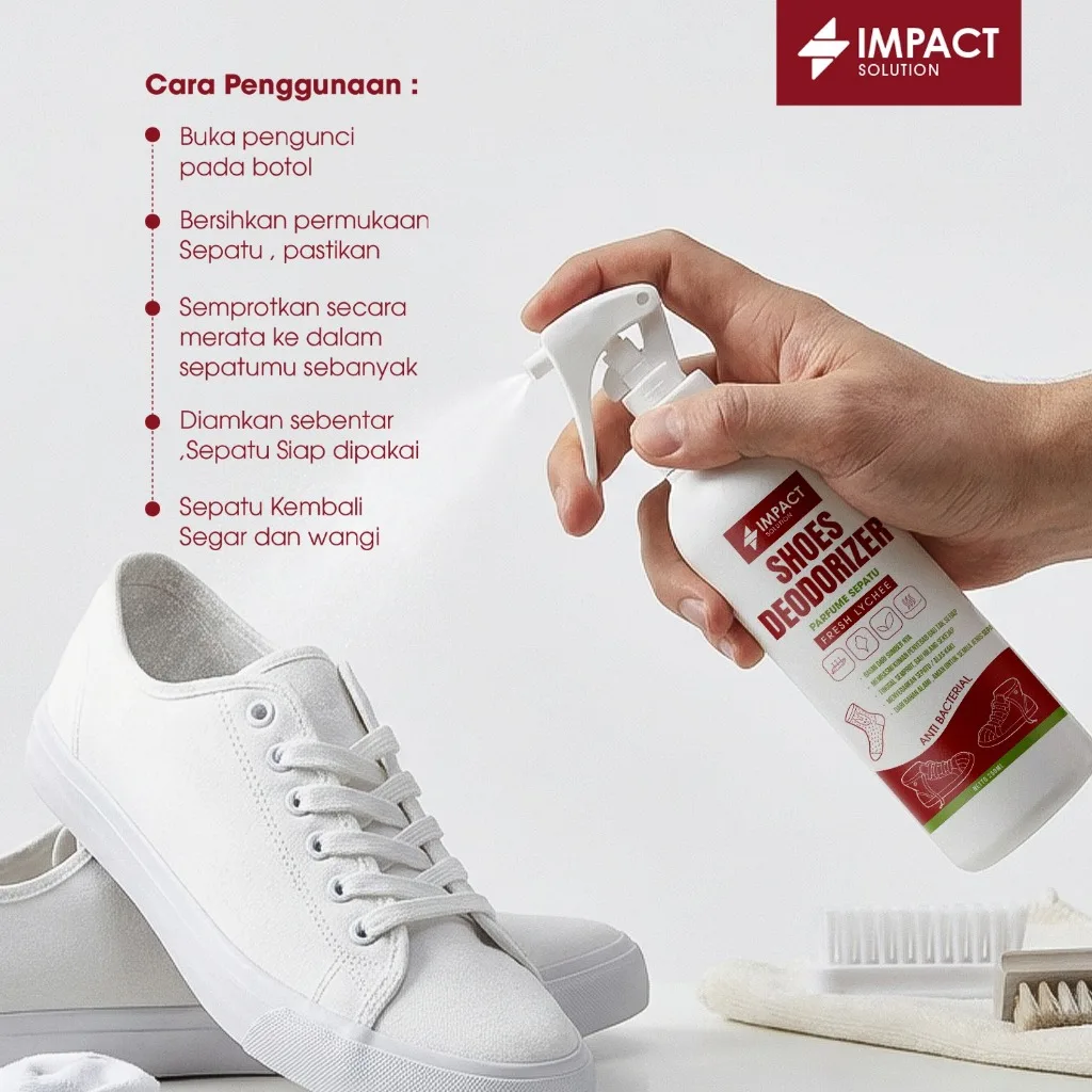 IMPACT Shoes Deodorizer Fresh Lychee Penghilang Bau Sepatu Aroma Lembut Anti Bakteri 250ml