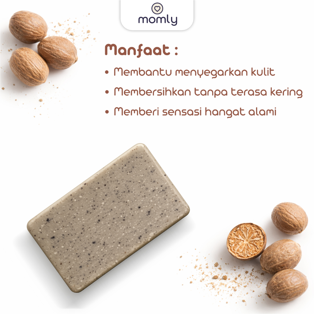 Momly Sabun Pala Alami Sabun Cuci Pembersih Pembalut Kain Menspad Cloth Pad Cleaner Natural Nutmeg Soap