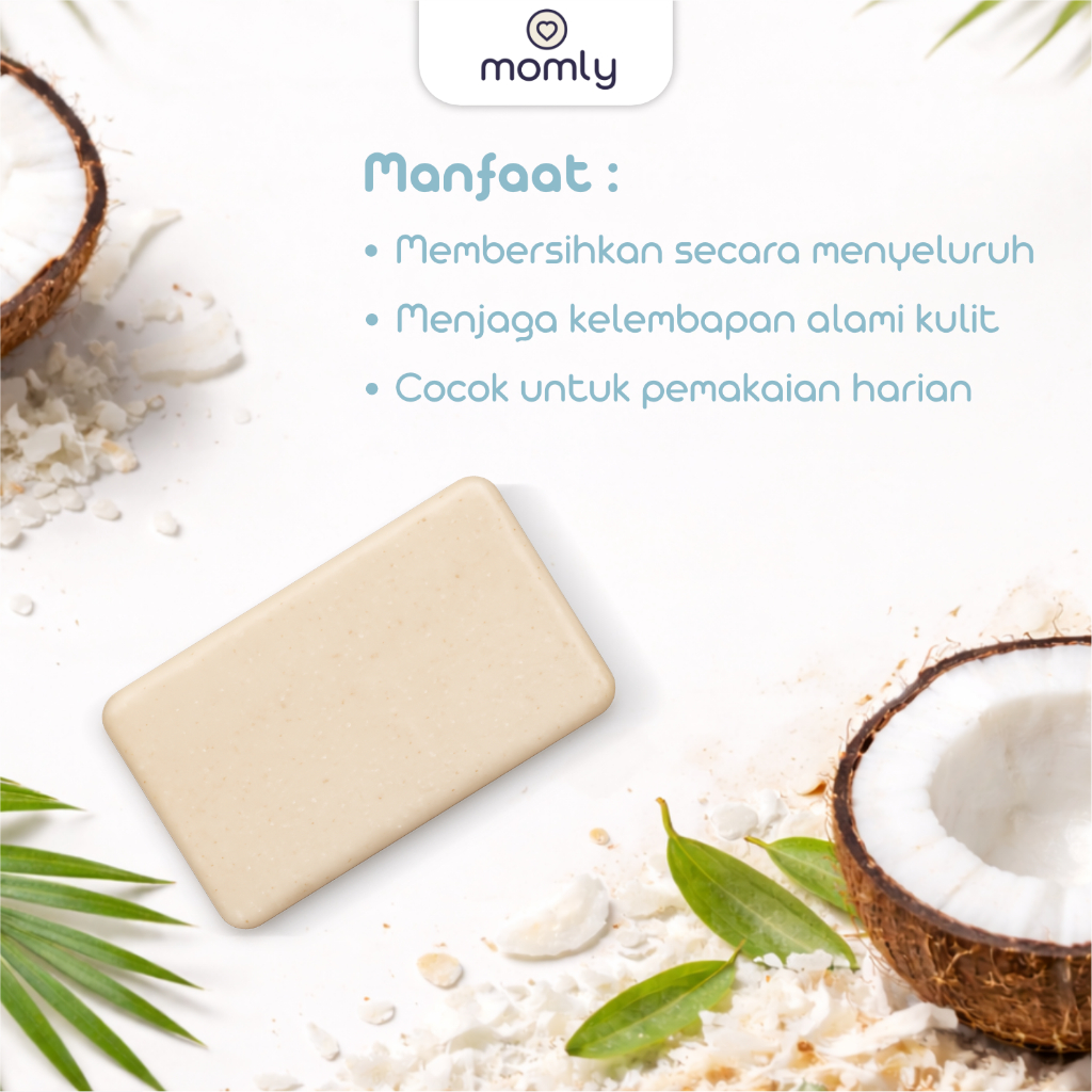 Momly Sabun Kelapa Alami Sabun Cuci Pembersih Pembalut Kain Menspad Cloth Pad Cleaner Natural Coconut Soap