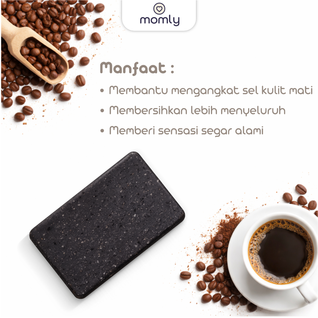 Momly Sabun Kopi Alami Sabun Cuci Pembersih Pembalut Kain Menspad Cloth Pad Cleaner Natural Cofee Soap