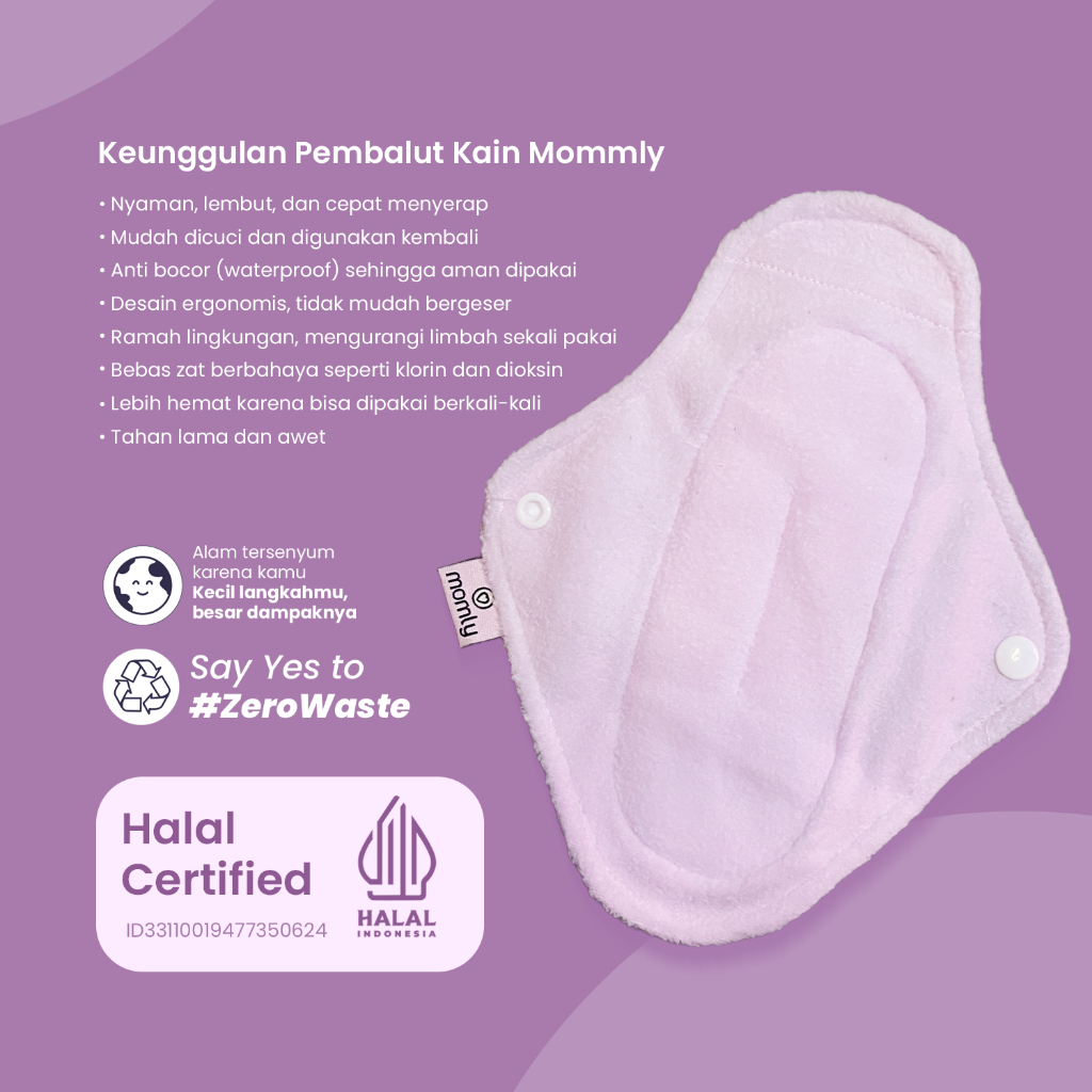 Momly Pembalut Kain Panty Cuci Ulang Washable Reusable Pantyliner