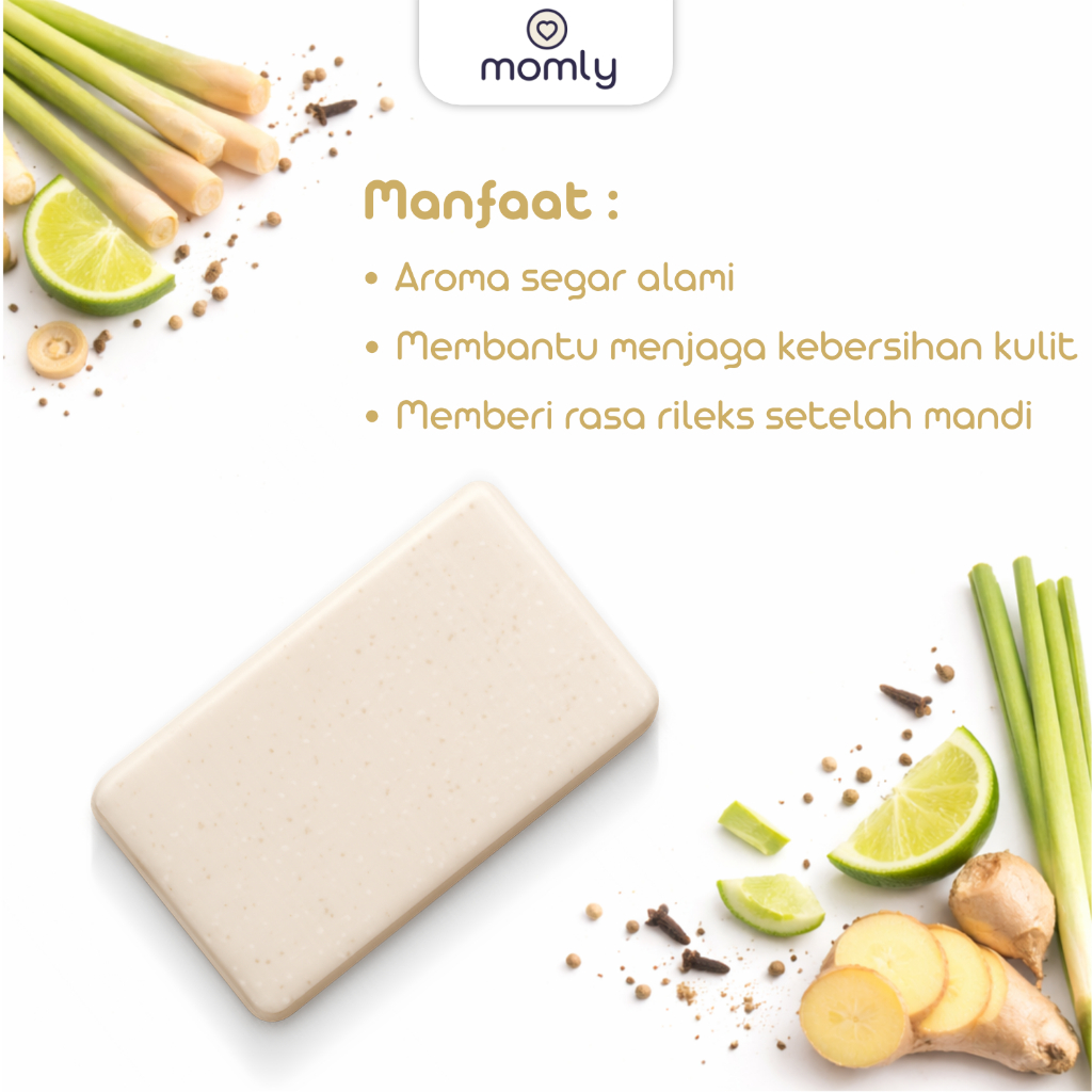 Momly Sabun Rempah Sereh Alami Sabun Cuci Pembersih Pembalut Kain Menspad Cloth Pad Cleaner Natural Lemongrass Spice Soap